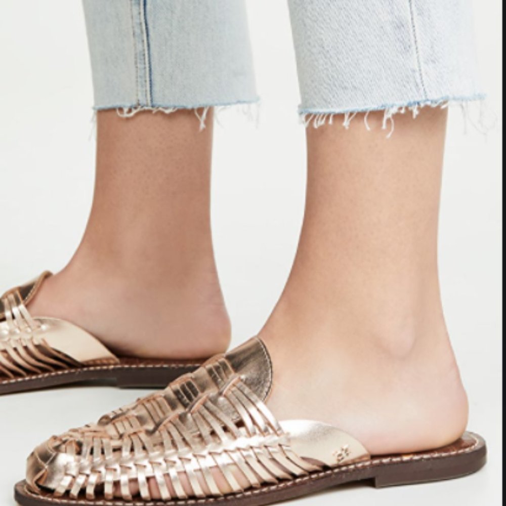 Sam Edelman Rose Gold Woven Mules